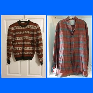 Set in brown color: Vintage shirt 👔 and sweater